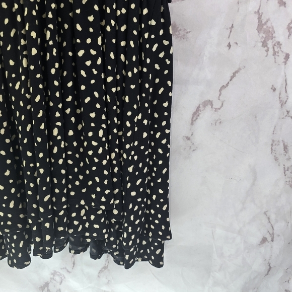 Rails Dress Womens Large Black Polka Dot Karla Ivory Spots Button Mini Smocked - Picture 5 of 15